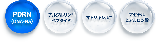 PDRN（DNA-Na） アルジルリン&reg;ペプタイド マトリキシル&trade; アセチルヒアルロン酸s