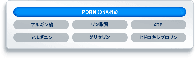PDRN（DNA-Na） アルギン酸 リン脂質 ATP   アルギニン グリセリン ヒドロキシプロリン