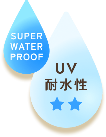 スーパーウォータープルーフUV耐水性★★