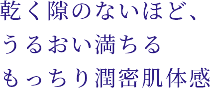 乾く隙のないほど、うるおい満ちるもっちり潤密肌体感