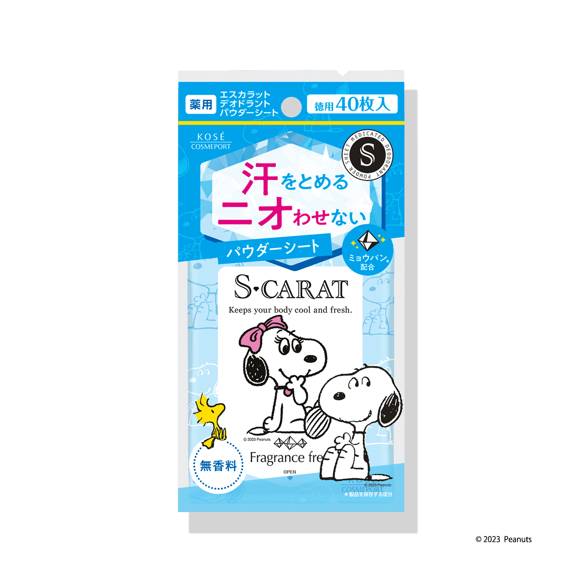 エスカラット 薬用デオドラント パウダーシート （無香料）＜40枚入＞
